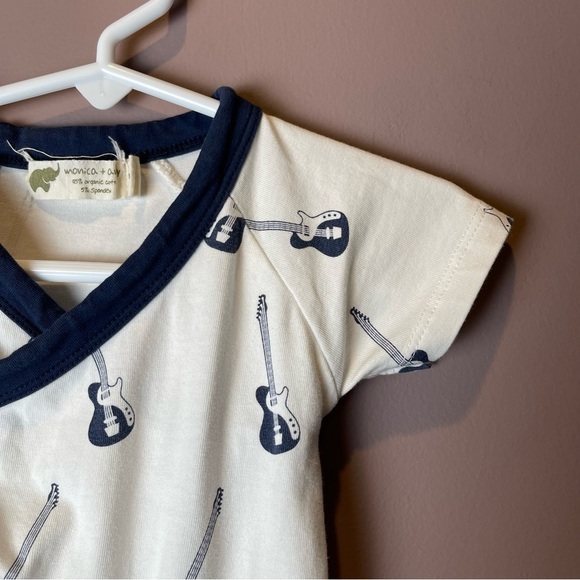 Monica & Andy off white navy guitar kimono wrap one piece 0-3M - Picture 9 of 10